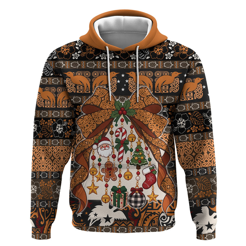 Papua New Guinea Oro Christmas Bow Hoodie Bikpela hamamas blong dispela Krismas LT9 Pullover Hoodie Multicolor - Polynesian Pride