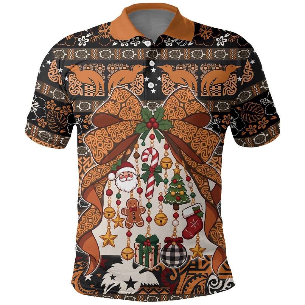 Papua New Guinea Oro Christmas Bow Polo Shirt Bikpela hamamas blong dispela Krismas LT9 Multicolor - Polynesian Pride