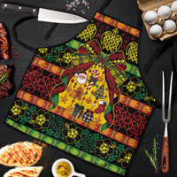 Vanuatu Sand Drawing Christmas Bow Apron Meri Krismas