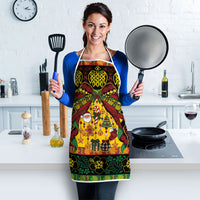 Vanuatu Sand Drawing Christmas Bow Apron Meri Krismas