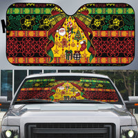Vanuatu Sand Drawing Christmas Bow Auto Sun Shade Meri Krismas