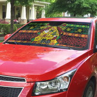 Vanuatu Sand Drawing Christmas Bow Auto Sun Shade Meri Krismas