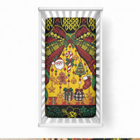 Vanuatu Sand Drawing Christmas Bow Baby Bed Cover Meri Krismas