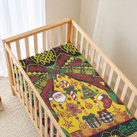 Vanuatu Sand Drawing Christmas Bow Baby Bed Cover Meri Krismas