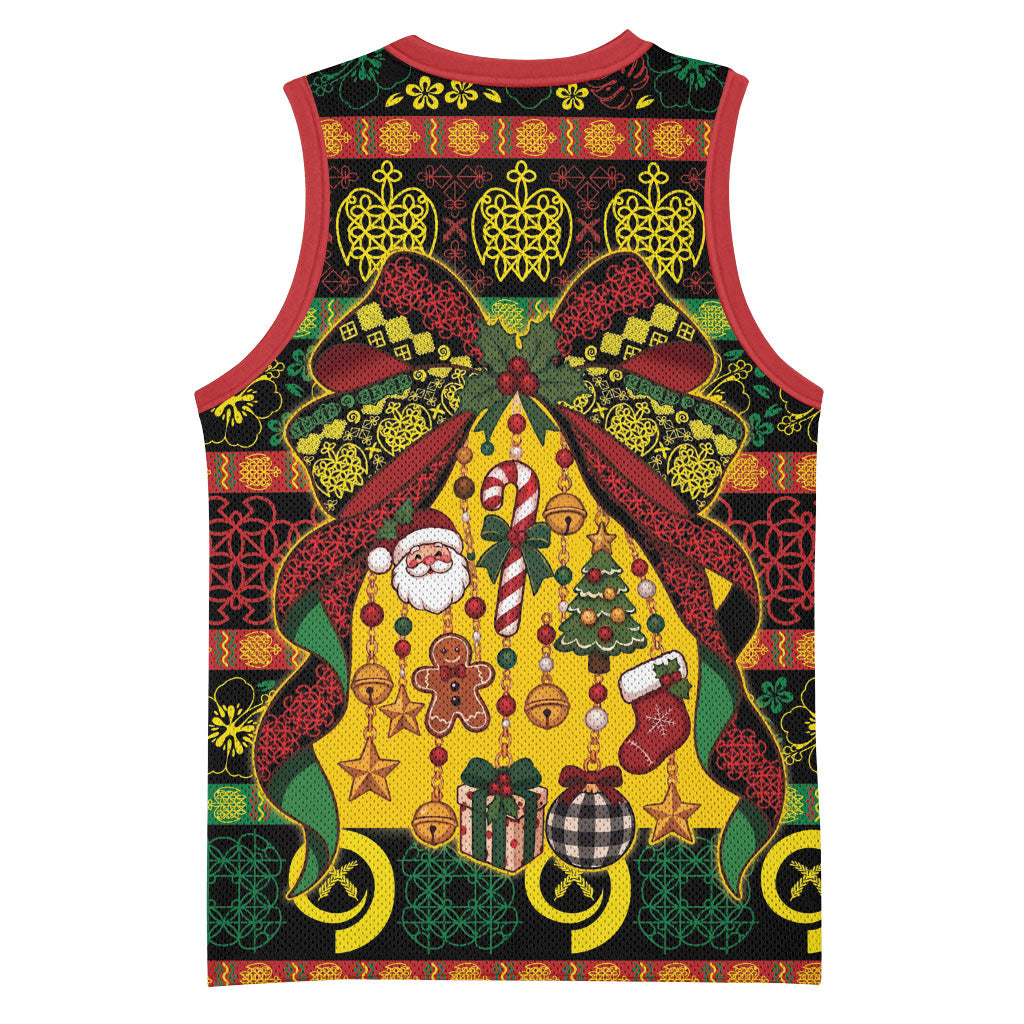 Vanuatu Sand Drawing Christmas Bow Basketball Jersey Meri Krismas