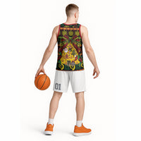 Vanuatu Sand Drawing Christmas Bow Basketball Jersey Meri Krismas