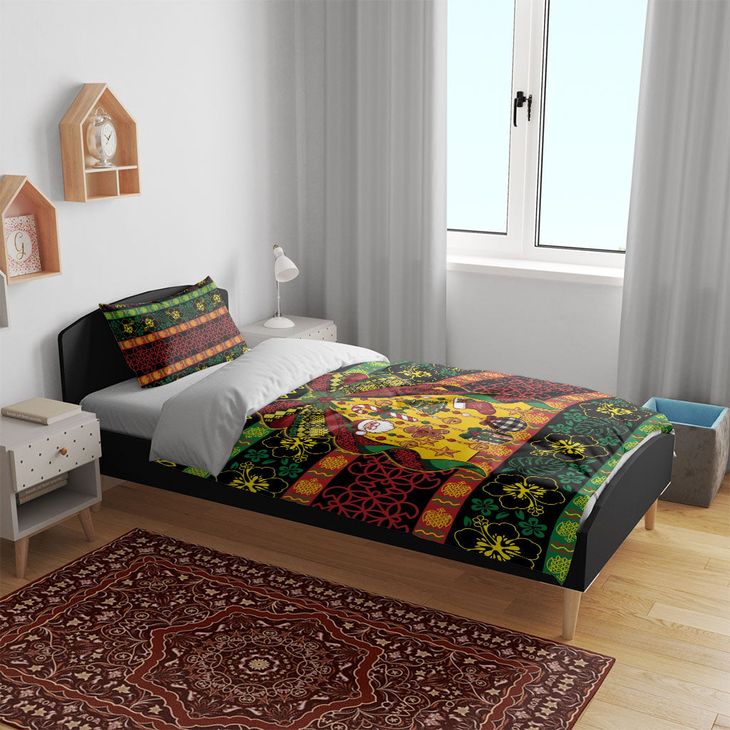 Vanuatu Sand Drawing Christmas Bow Bedding Set Meri Krismas LT9 - Polynesian Pride