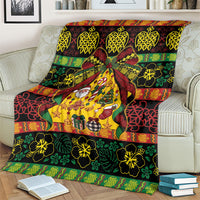 Vanuatu Sand Drawing Christmas Bow Blanket Meri Krismas