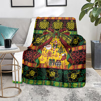 Vanuatu Sand Drawing Christmas Bow Blanket Meri Krismas