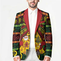 Vanuatu Sand Drawing Christmas Bow Blazer Meri Krismas LT9 - Polynesian Pride