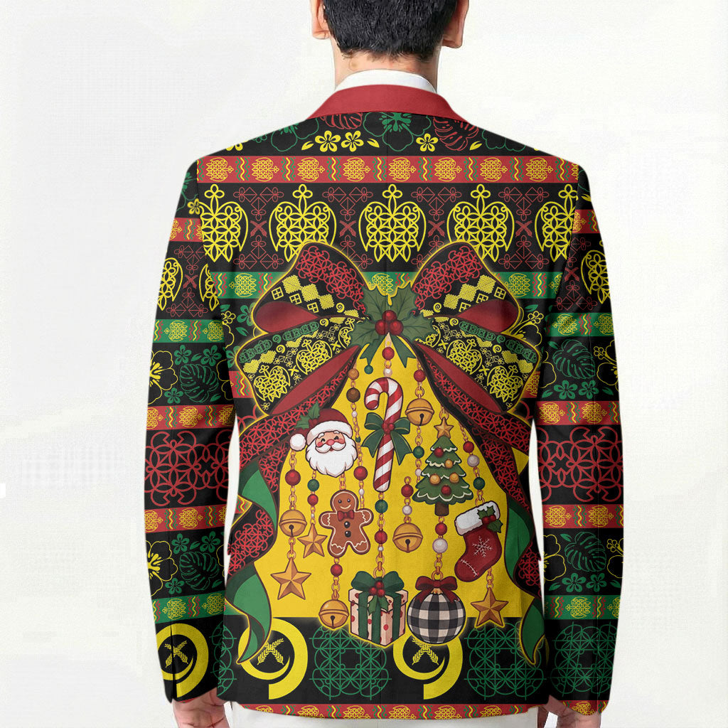 Vanuatu Sand Drawing Christmas Bow Blazer Meri Krismas LT9 - Polynesian Pride
