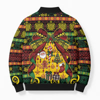 Vanuatu Sand Drawing Christmas Bow Bomber Puffer Jacket Meri Krismas LT9 - Polynesian Pride
