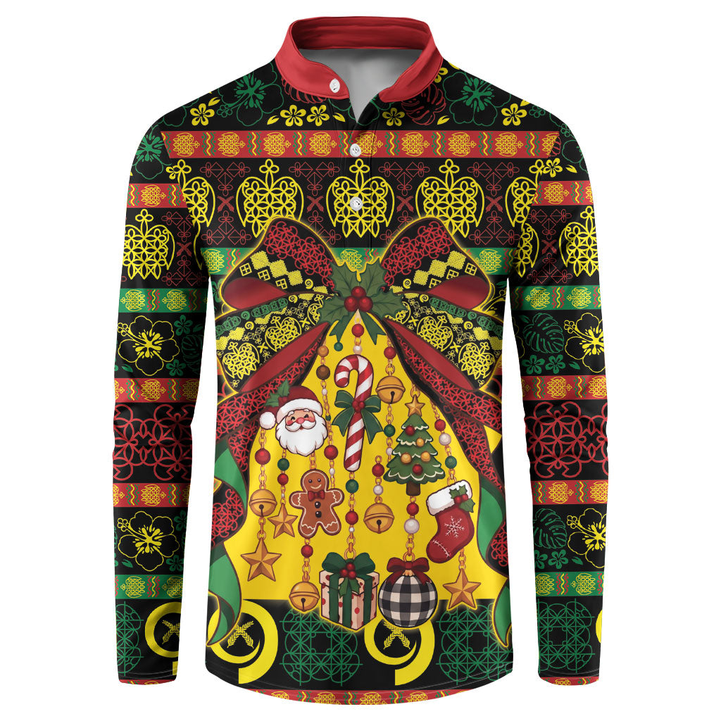Vanuatu Sand Drawing Christmas Bow Button Sweatshirt Meri Krismas