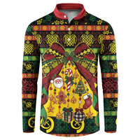 Vanuatu Sand Drawing Christmas Bow Button Sweatshirt Meri Krismas