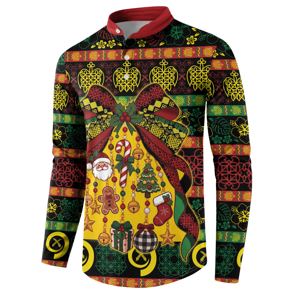 Vanuatu Sand Drawing Christmas Bow Button Sweatshirt Meri Krismas