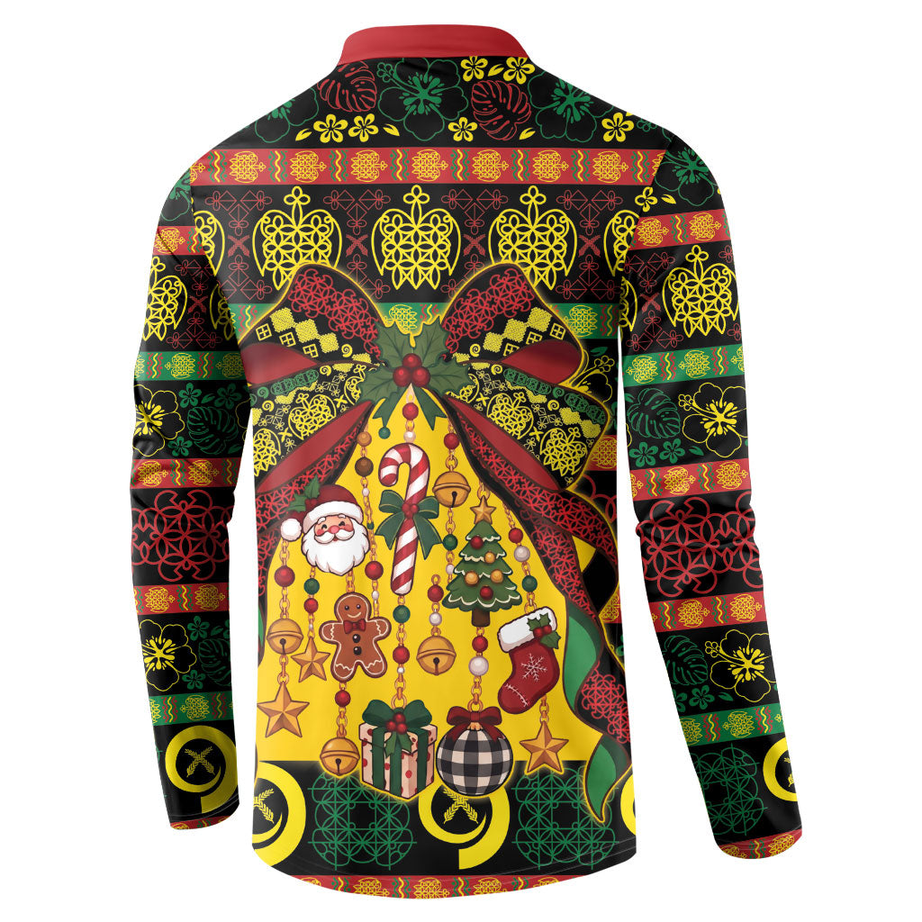 Vanuatu Sand Drawing Christmas Bow Button Sweatshirt Meri Krismas