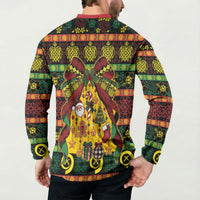 Vanuatu Sand Drawing Christmas Bow Button Sweatshirt Meri Krismas