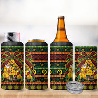 Vanuatu Sand Drawing Christmas Bow 4 in 1 Can Cooler Tumbler Meri Krismas
