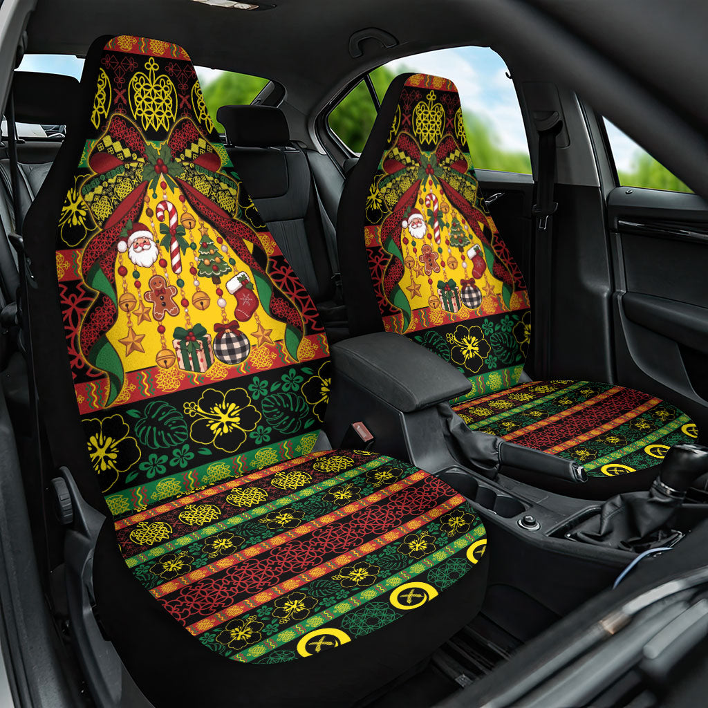 Vanuatu Sand Drawing Christmas Bow Car Seat Cover Meri Krismas