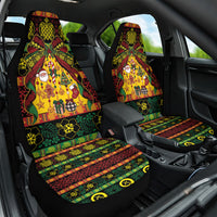 Vanuatu Sand Drawing Christmas Bow Car Seat Cover Meri Krismas