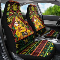 Vanuatu Sand Drawing Christmas Bow Car Seat Cover Meri Krismas