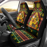 Vanuatu Sand Drawing Christmas Bow Car Seat Cover Meri Krismas