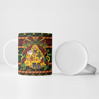 Vanuatu Sand Drawing Christmas Bow Ceramic Mug Meri Krismas