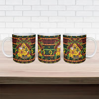 Vanuatu Sand Drawing Christmas Bow Ceramic Mug Meri Krismas