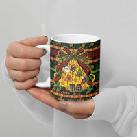 Vanuatu Sand Drawing Christmas Bow Ceramic Mug Meri Krismas