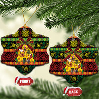 Vanuatu Sand Drawing Christmas Bow Ceramic Ornament Meri Krismas LT9 Snow Flake Multicolor - Polynesian Pride