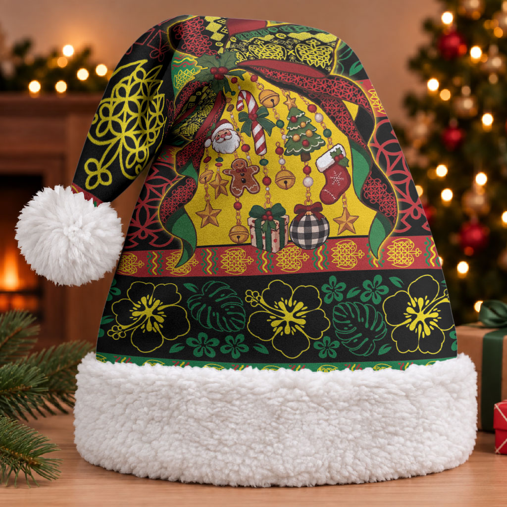 Vanuatu Sand Drawing Christmas Bow Christmas Santa Hat Meri Krismas