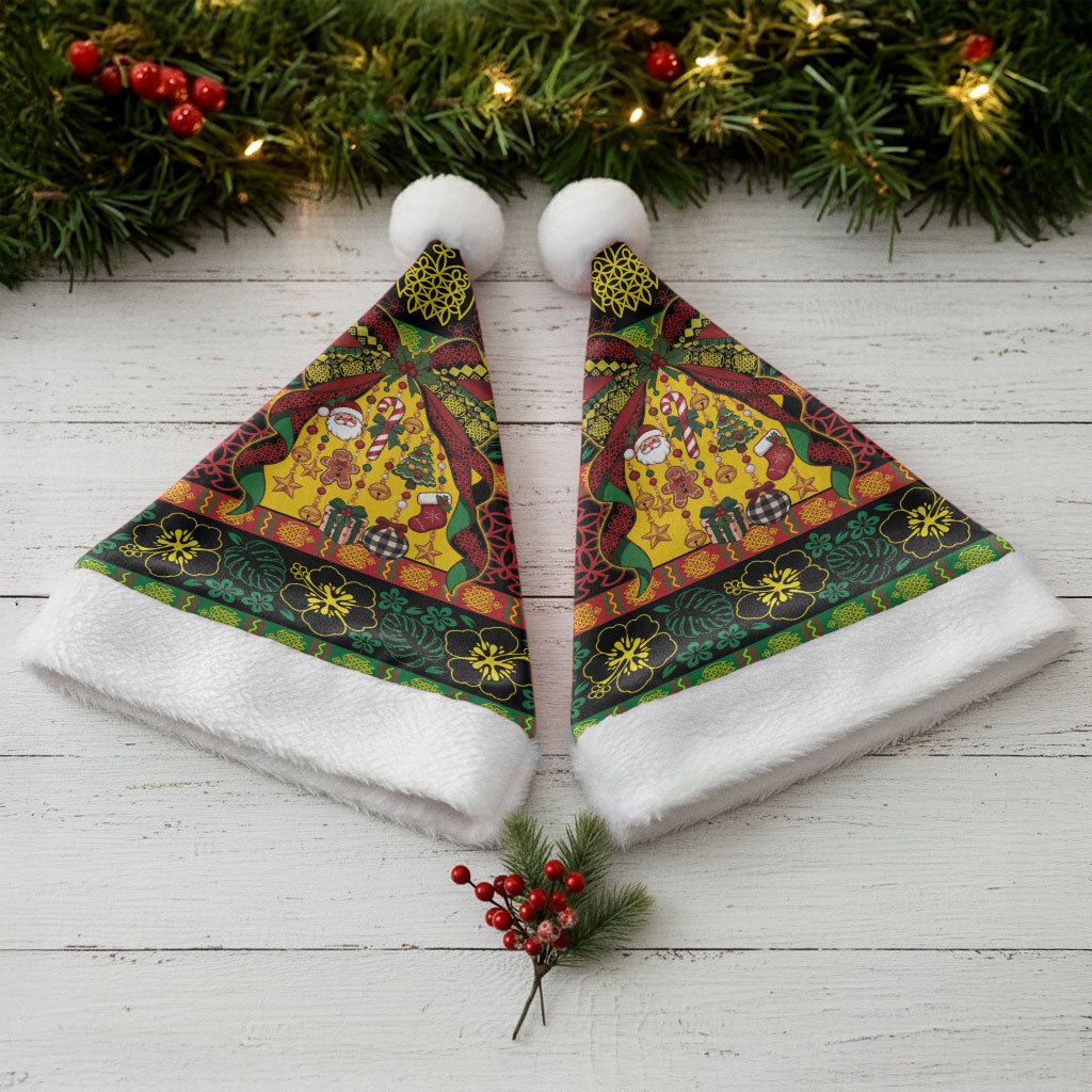 Vanuatu Sand Drawing Christmas Bow Christmas Santa Hat Meri Krismas