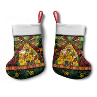 Vanuatu Sand Drawing Christmas Bow Christmas Stocking Meri Krismas LT9 - Polynesian Pride