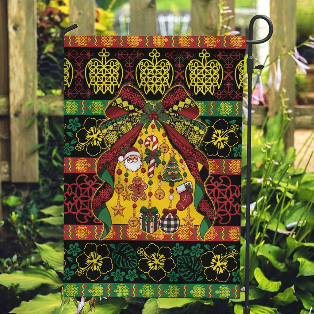 Vanuatu Sand Drawing Christmas Bow Garden Flag Meri Krismas