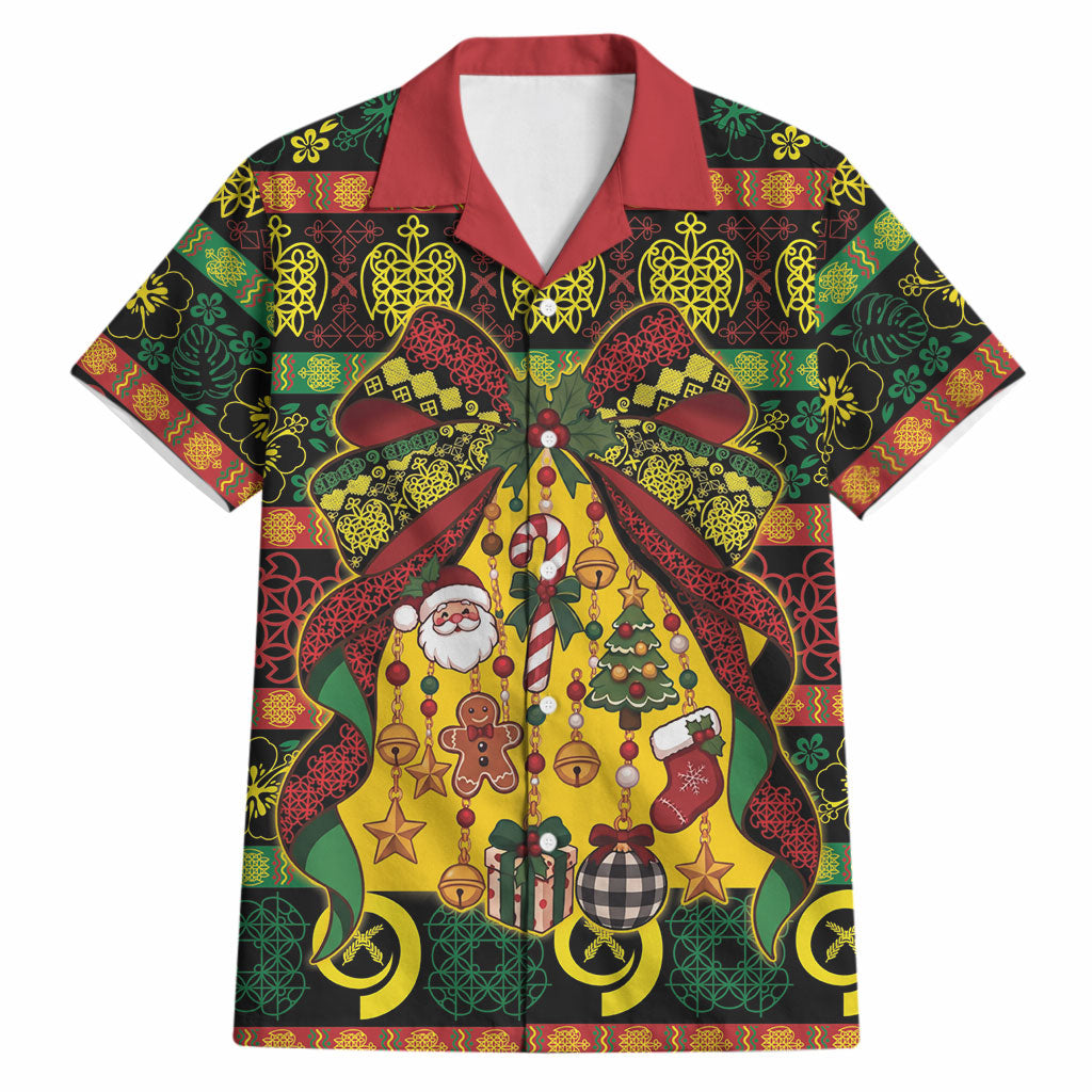 Vanuatu Sand Drawing Christmas Bow Hawaiian Shirt Meri Krismas LT9 Multicolor - Polynesian Pride