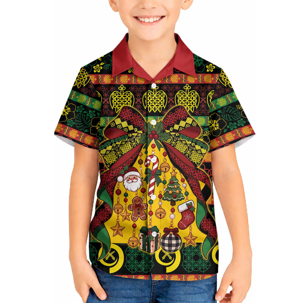 Vanuatu Sand Drawing Christmas Bow Hawaiian Shirt Meri Krismas LT9 - Polynesian Pride