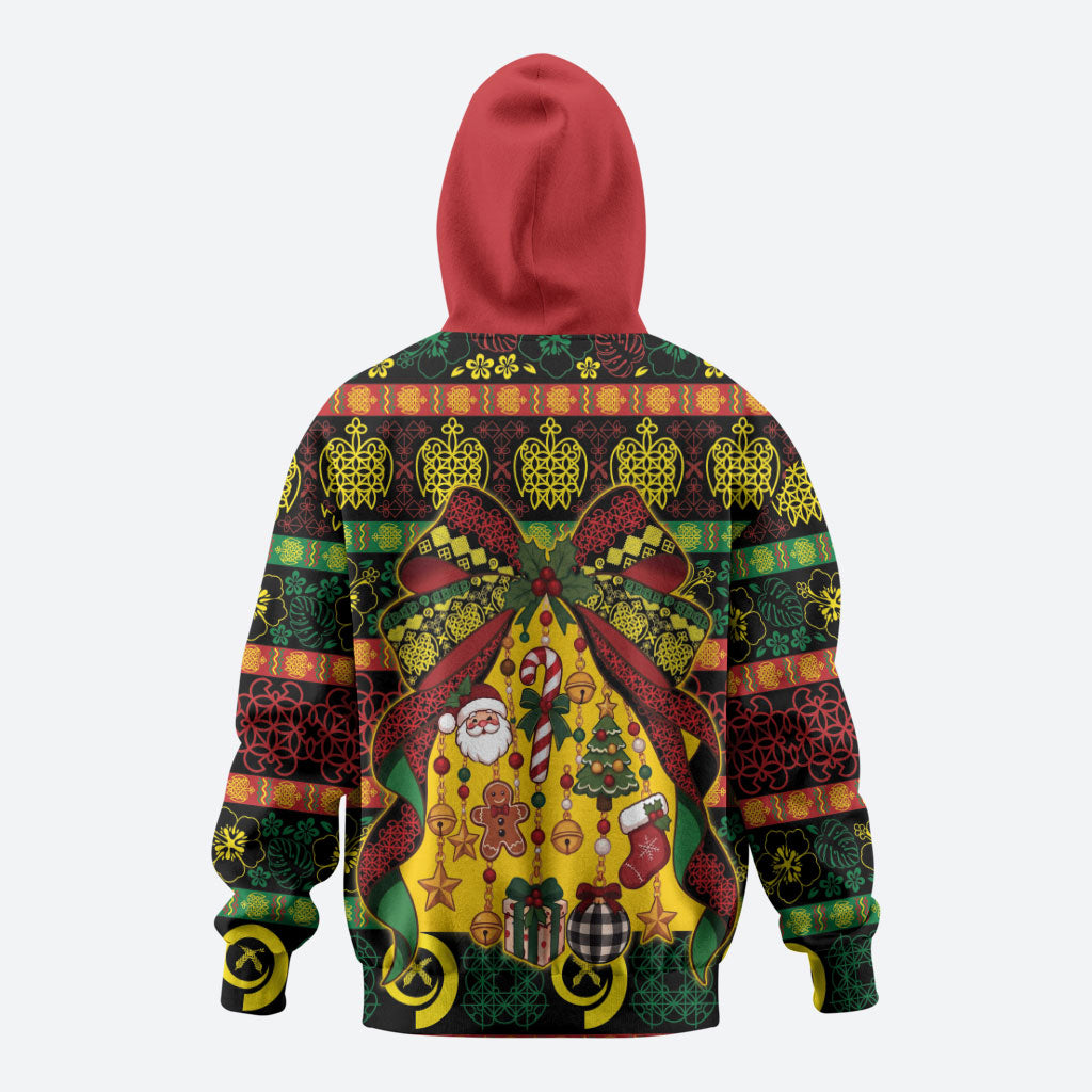 Vanuatu Sand Drawing Christmas Bow Hoodie Meri Krismas