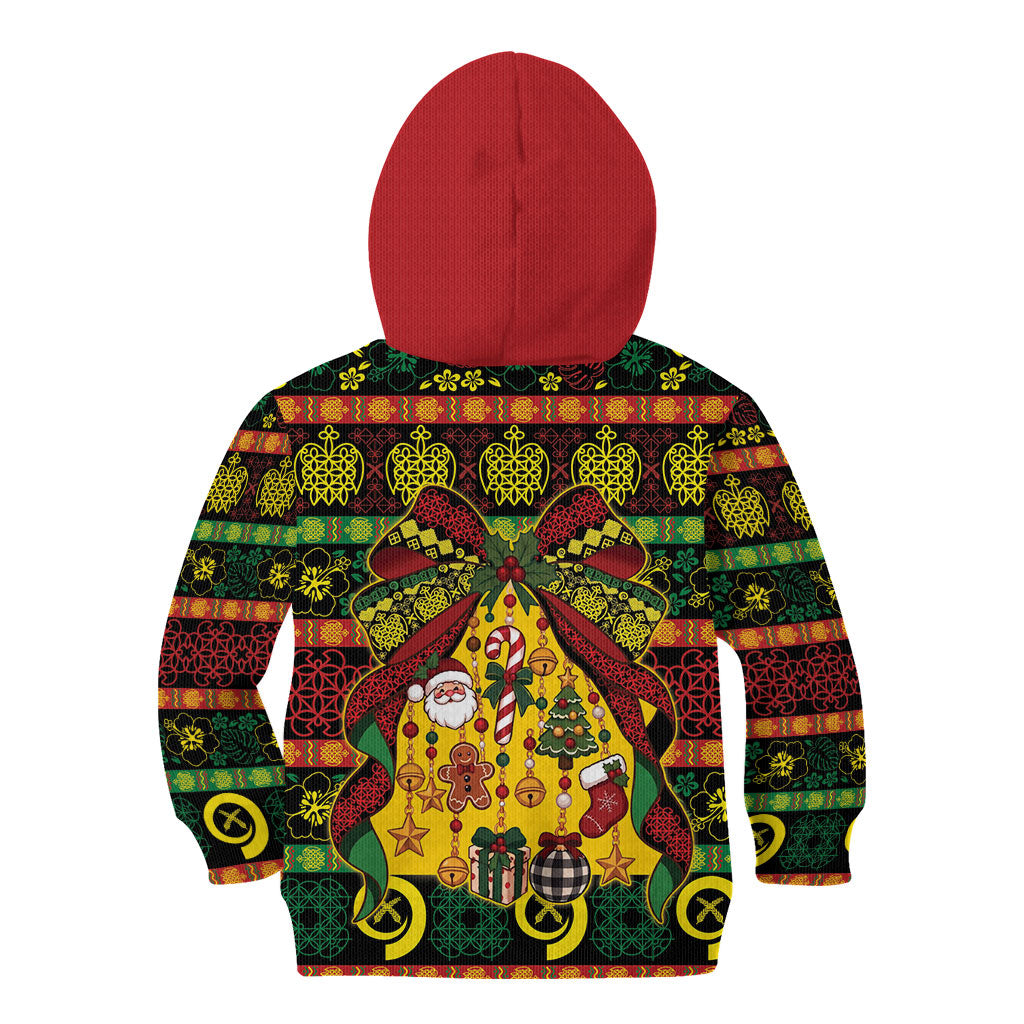 Vanuatu Sand Drawing Christmas Bow Kid Hoodie Meri Krismas