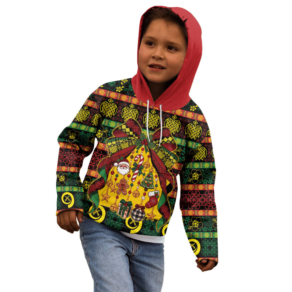 Vanuatu Sand Drawing Christmas Bow Kid Hoodie Meri Krismas