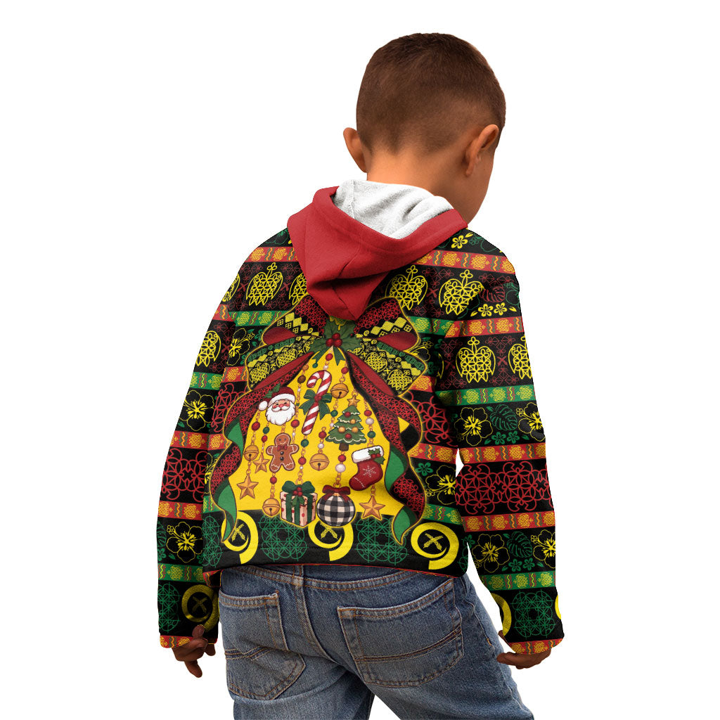 Vanuatu Sand Drawing Christmas Bow Kid Hoodie Meri Krismas