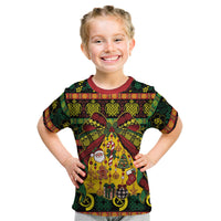 Vanuatu Sand Drawing Christmas Bow Kid T Shirt Meri Krismas