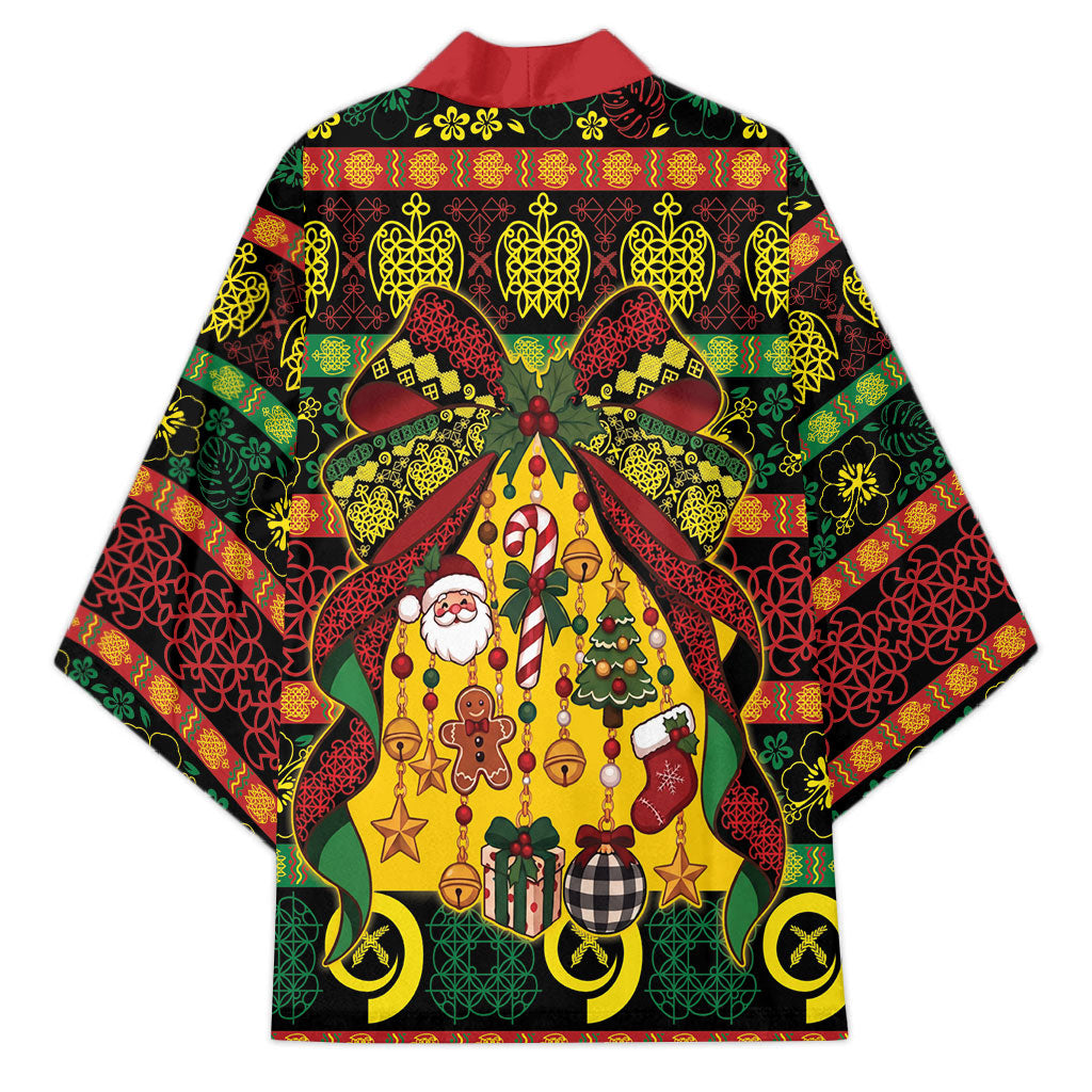 Vanuatu Sand Drawing Christmas Bow Kimono Meri Krismas