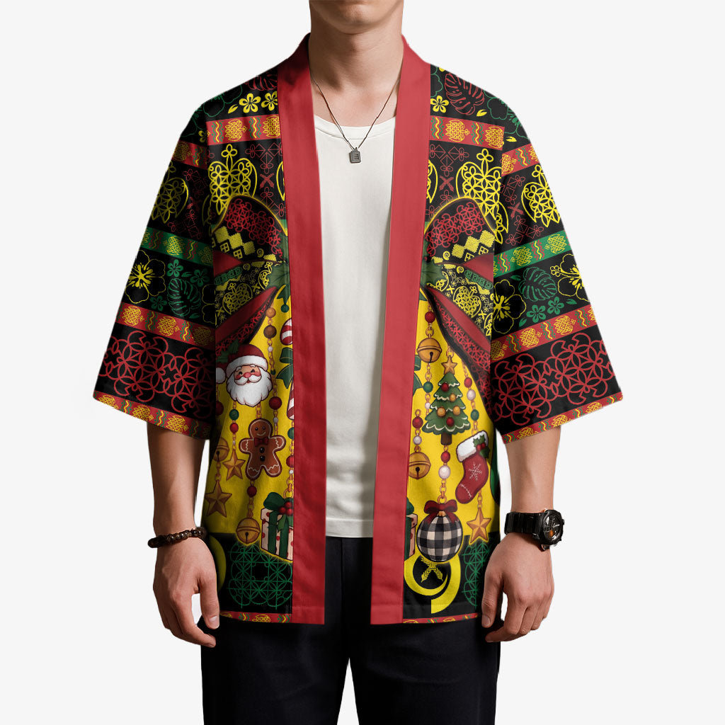 Vanuatu Sand Drawing Christmas Bow Kimono Meri Krismas