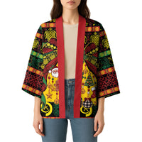 Vanuatu Sand Drawing Christmas Bow Kimono Meri Krismas