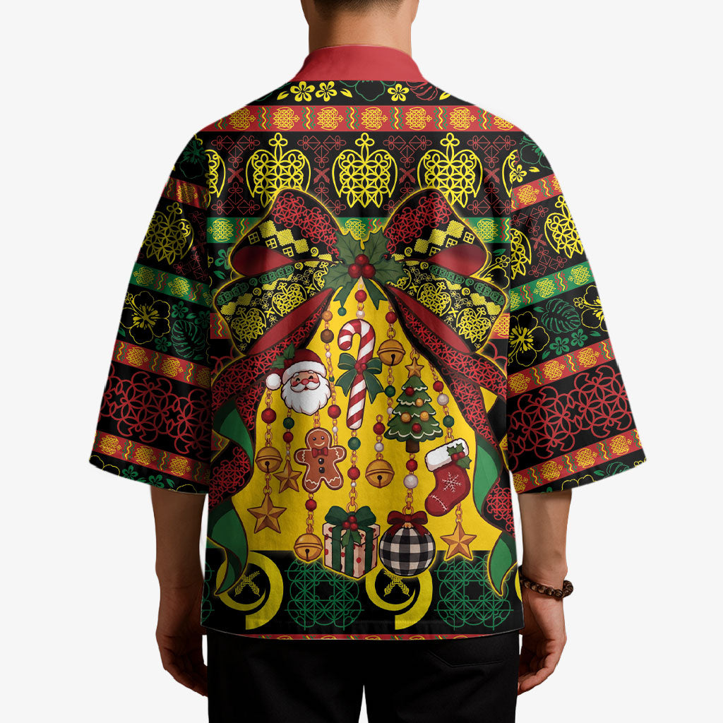 Vanuatu Sand Drawing Christmas Bow Kimono Meri Krismas