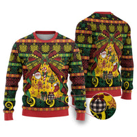 Vanuatu Sand Drawing Christmas Bow Ugly Christmas Sweater Meri Krismas LT9 Multicolor - Polynesian Pride