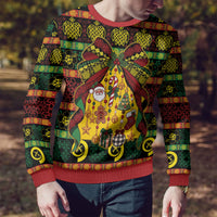 Vanuatu Sand Drawing Christmas Bow Ugly Christmas Sweater Meri Krismas LT9 - Polynesian Pride