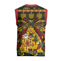 Vanuatu Sand Drawing Christmas Bow Christmas Knitted V-Neck Vest Meri Krismas