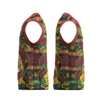 Vanuatu Sand Drawing Christmas Bow Christmas Knitted V-Neck Vest Meri Krismas