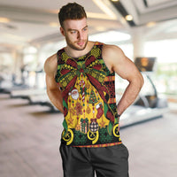 Vanuatu Sand Drawing Christmas Bow Men Tank Top Meri Krismas LT9 Multicolor - Polynesian Pride
